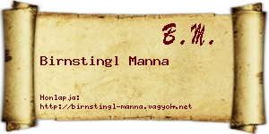 Birnstingl Manna névjegykártya